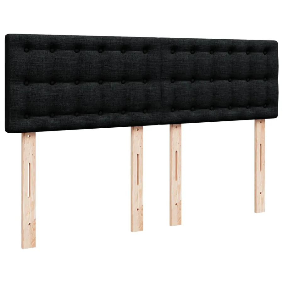 Sommier à lattes de lit avec matelas Noir 140x190 cm Tissu - 12