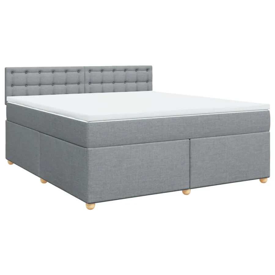 Sommier à lattes de lit avec matelas Gris clair 180x200cm Tissu - 3