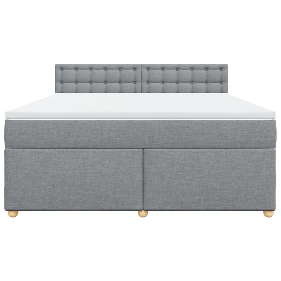 Sommier à lattes de lit avec matelas Gris clair 180x200cm Tissu - 6