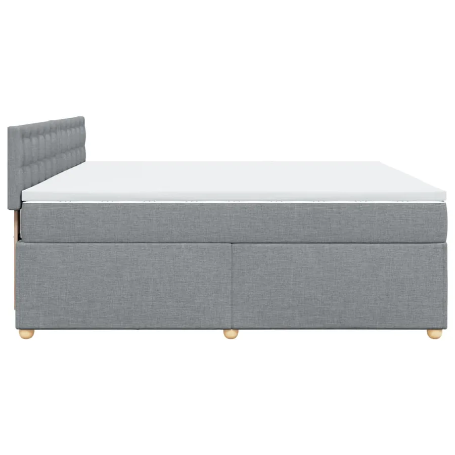 Sommier à lattes de lit avec matelas Gris clair 180x200cm Tissu - 7