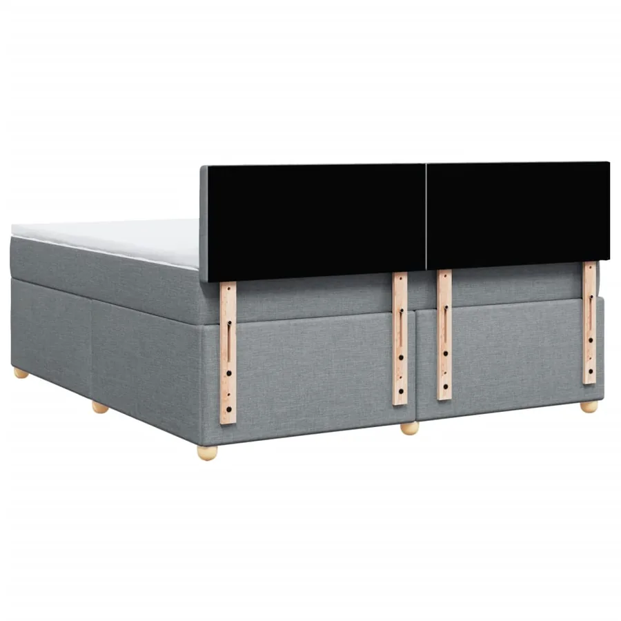 Sommier à lattes de lit avec matelas Gris clair 180x200cm Tissu - 8