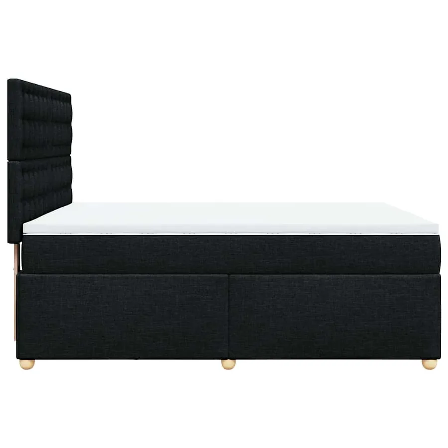 Sommier à lattes de lit avec matelas Noir 160x200 cm Tissu - 7