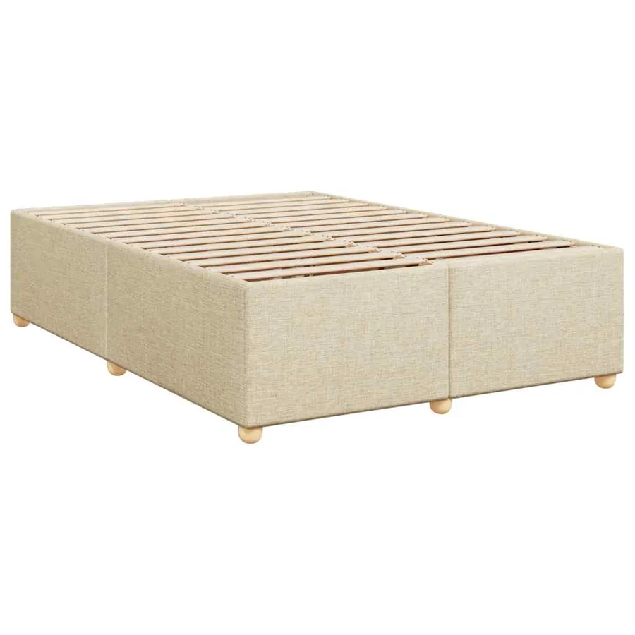 Sommier à lattes de lit avec matelas Crème 140x190 cm Tissu - 8
