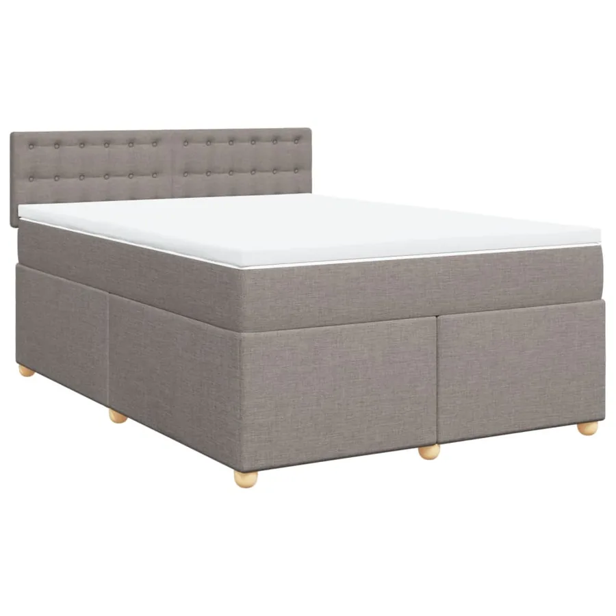 Sommier à lattes de lit avec matelas Taupe 140x190 cm Tissu - 3