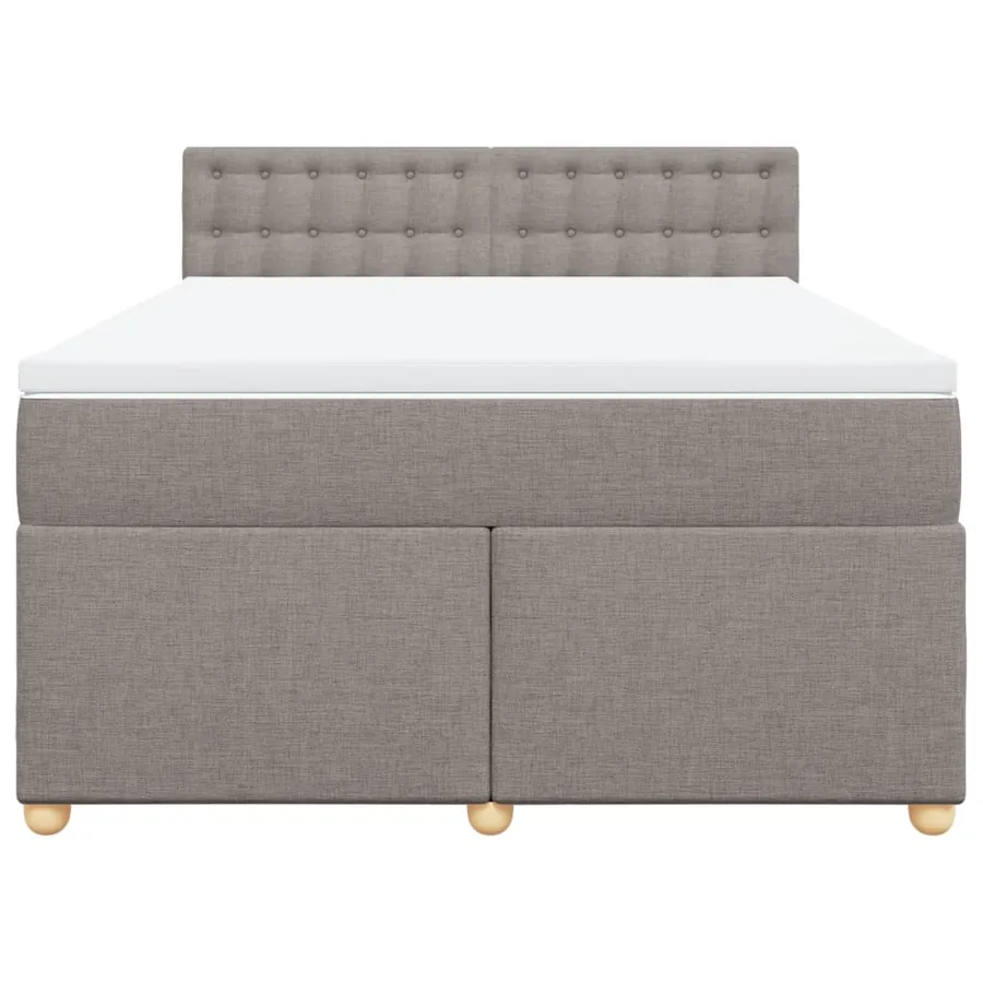 Sommier à lattes de lit avec matelas Taupe 140x190 cm Tissu - 6