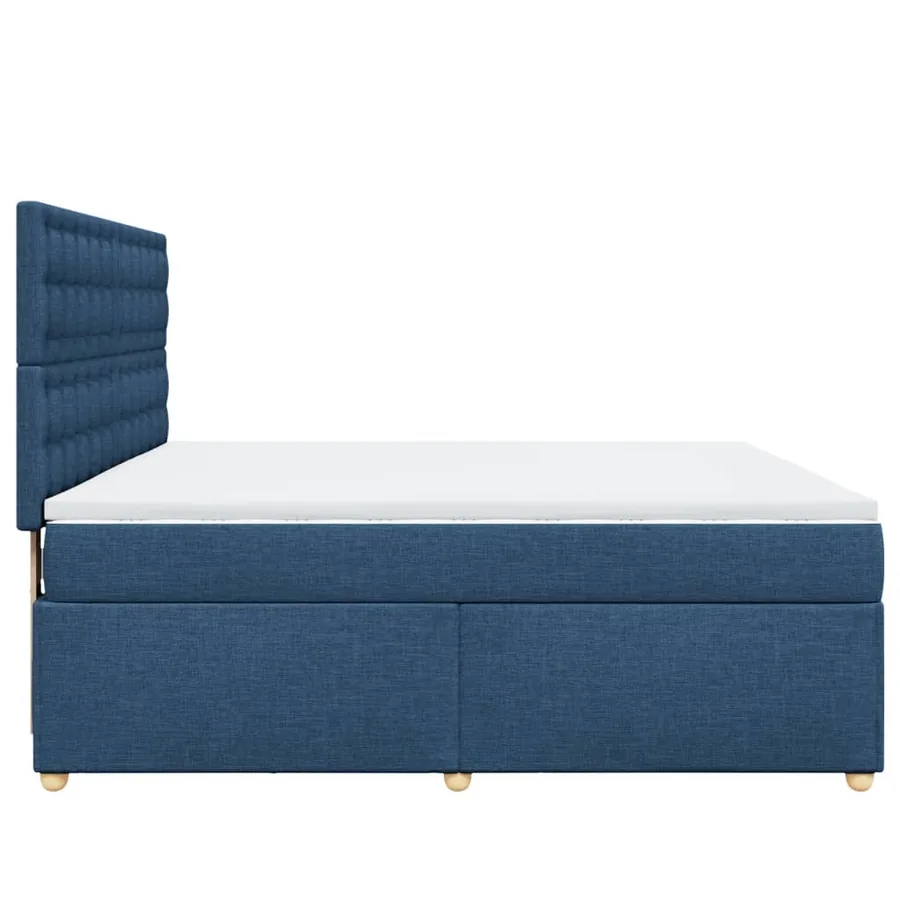 Sommier à lattes de lit avec matelas Bleu 180x200 cm Tissu - 5