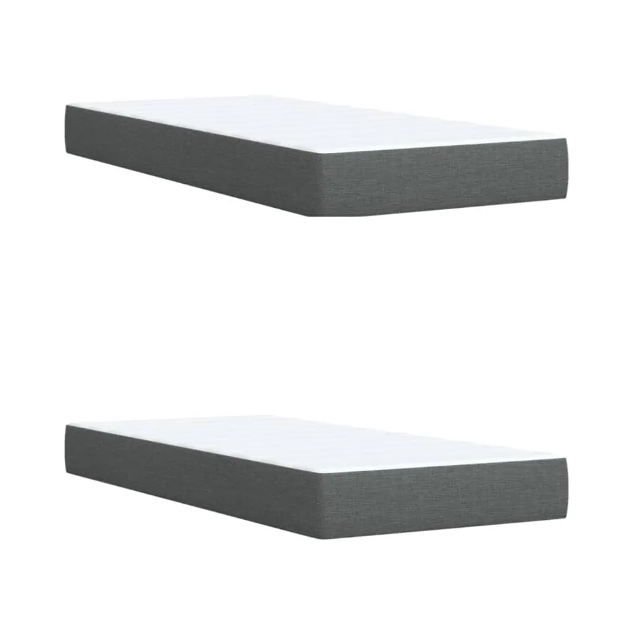 Sommier à lattes de lit avec matelas Gris foncé 200x200cm Tissu - 11