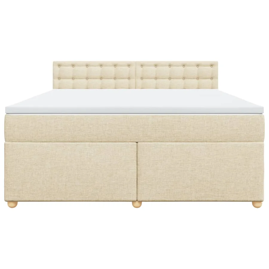 Sommier à lattes de lit avec matelas Crème 180x200 cm Tissu - 6