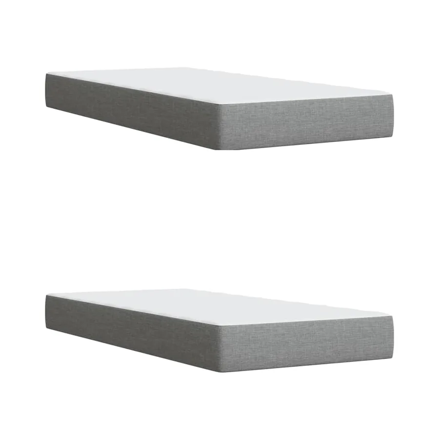 Sommier à lattes de lit avec matelas Gris clair 200x200cm Tissu - 10