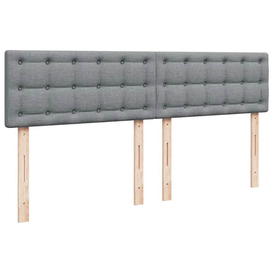 Sommier à lattes de lit avec matelas Gris clair 200x200cm Tissu - 12