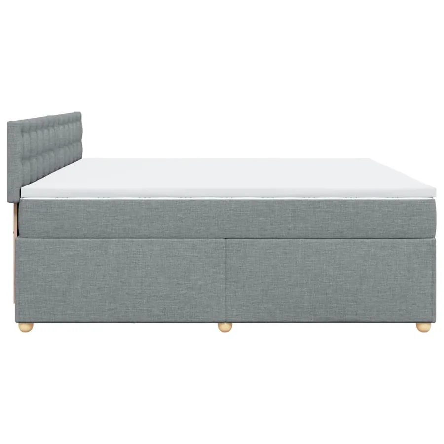 Sommier à lattes de lit avec matelas Gris clair 200x200cm Tissu - 7