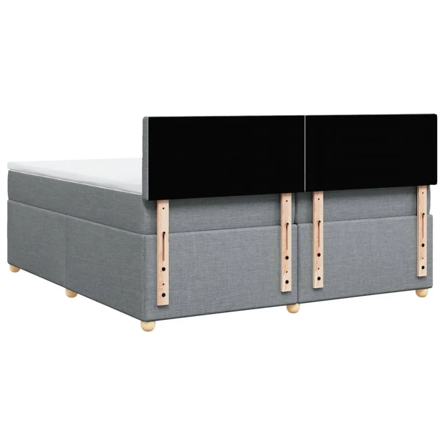 Sommier à lattes de lit avec matelas Gris clair 200x200cm Tissu - 8