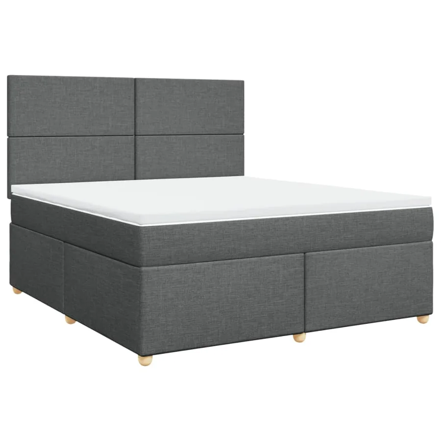 Sommier à lattes de lit avec matelas Gris foncé 180x200cm Tissu - 3