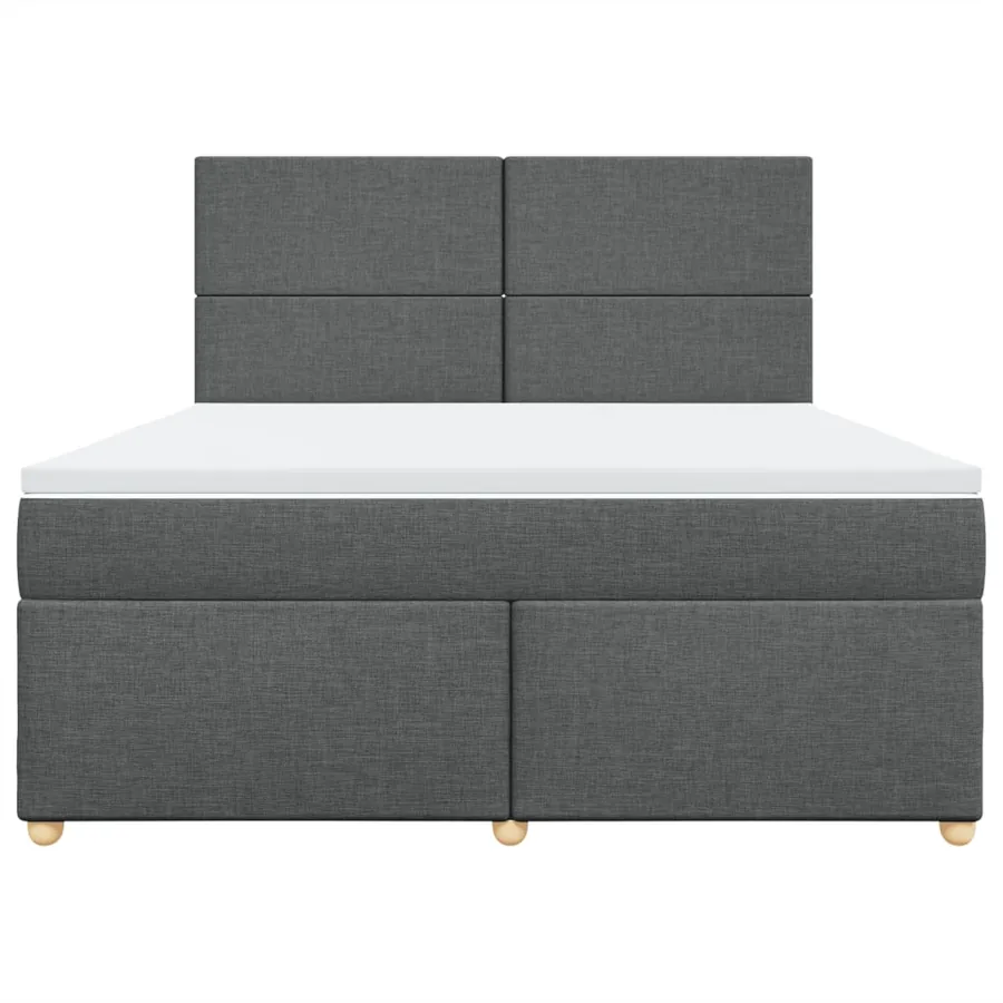 Sommier à lattes de lit avec matelas Gris foncé 180x200cm Tissu - 6