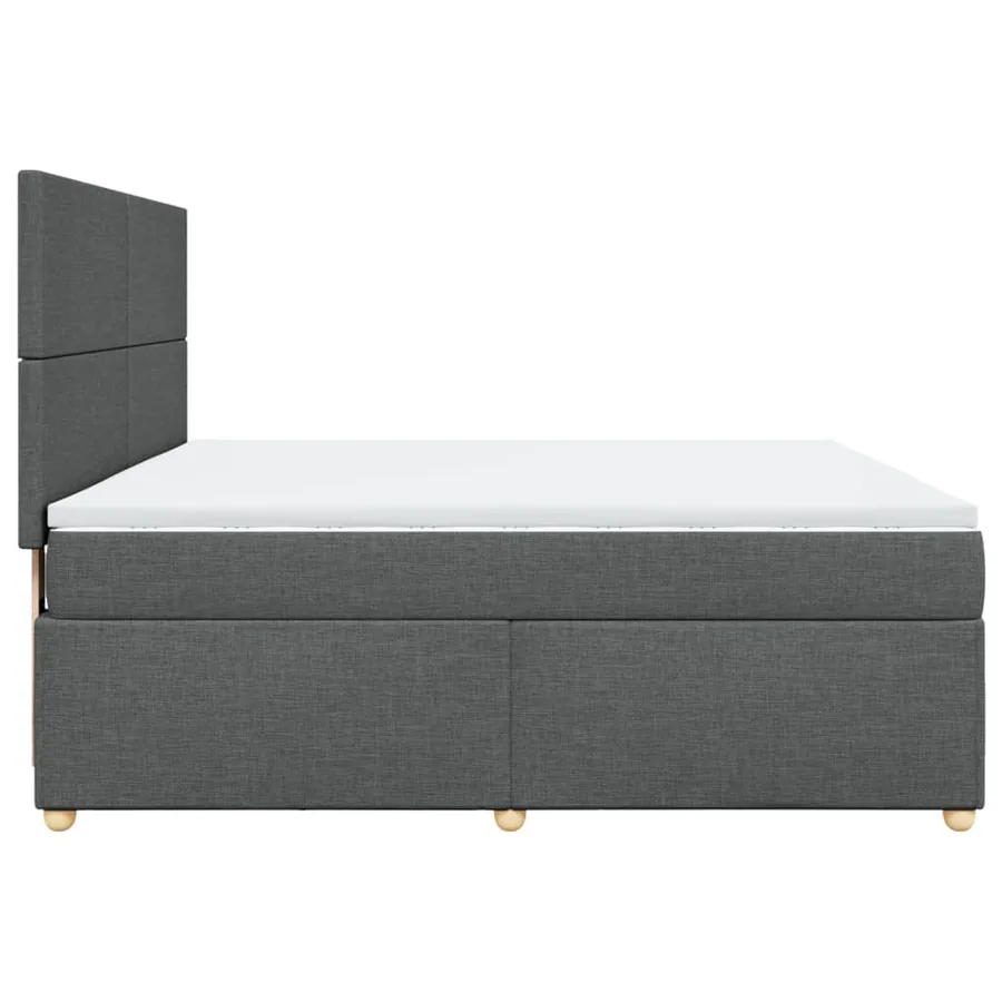 Sommier à lattes de lit avec matelas Gris foncé 180x200cm Tissu - 7