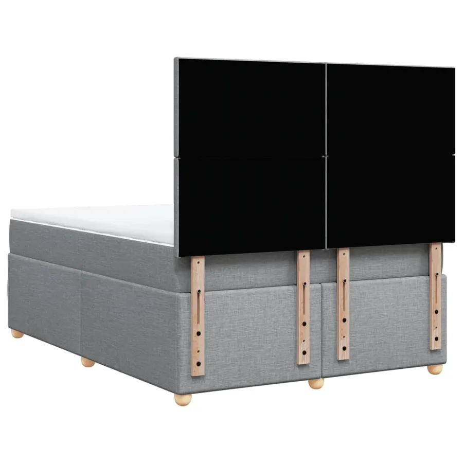 Sommier à lattes de lit avec matelas Gris clair 160x200cm Tissu - 8