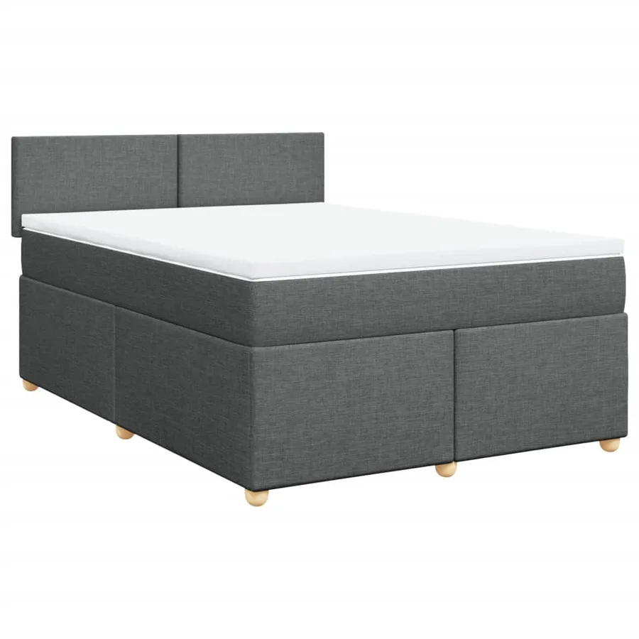 Sommier à lattes de lit avec matelas Gris foncé 160x200cm Tissu - 3