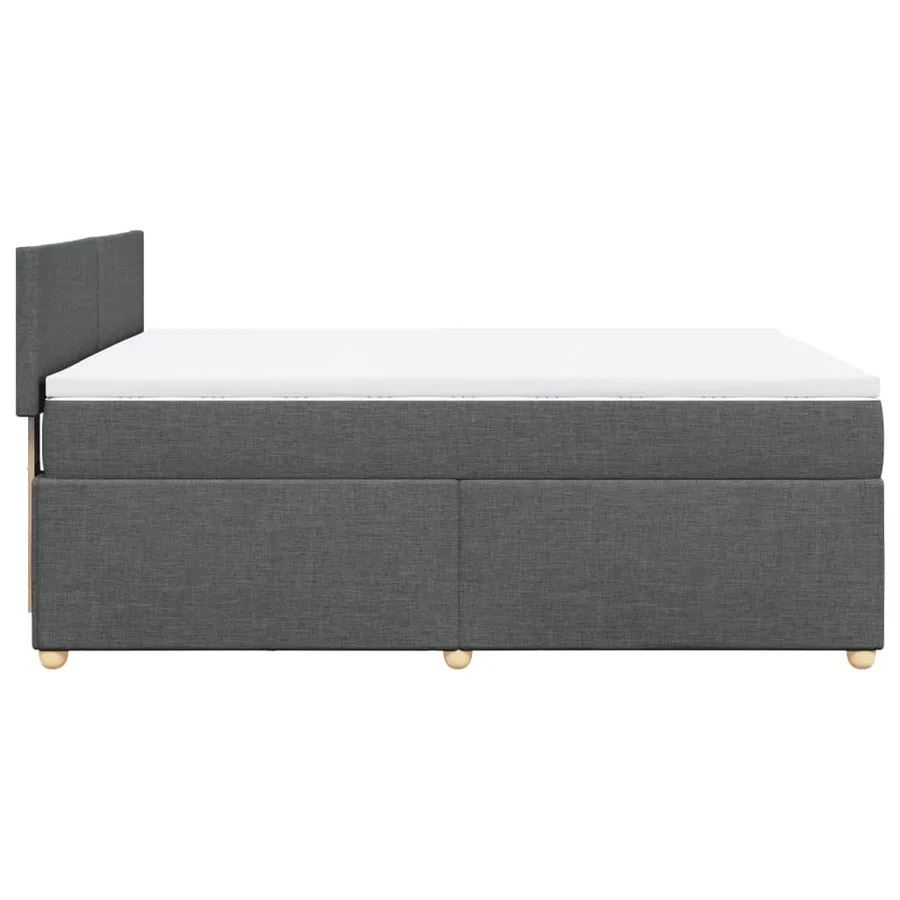 Sommier à lattes de lit avec matelas Gris foncé 160x200cm Tissu - 7