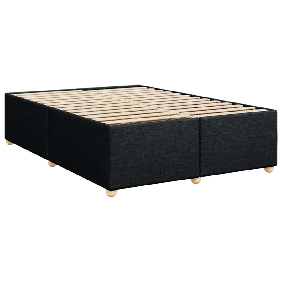 Sommier à lattes de lit avec matelas Noir 160x200 cm Tissu - 10