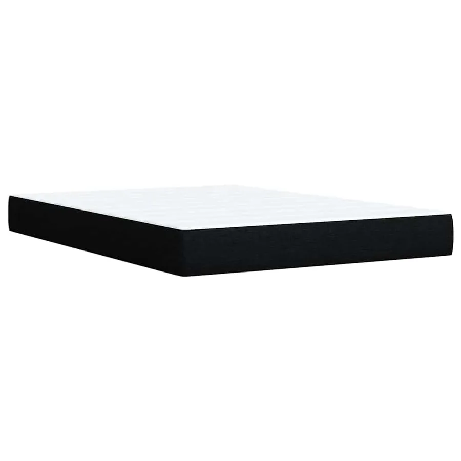 Sommier à lattes de lit avec matelas Noir 160x200 cm Tissu - 11