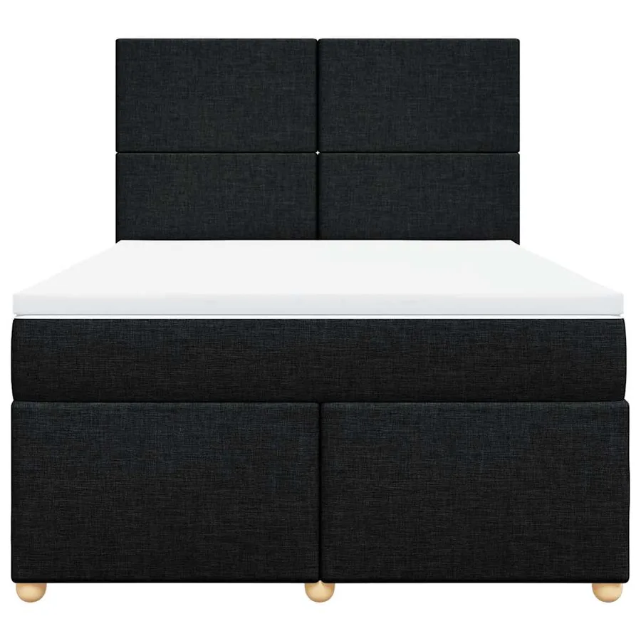 Sommier à lattes de lit avec matelas Noir 160x200 cm Tissu - 6