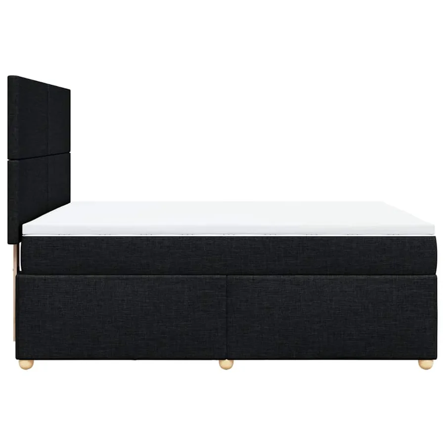Sommier à lattes de lit avec matelas Noir 160x200 cm Tissu - 7