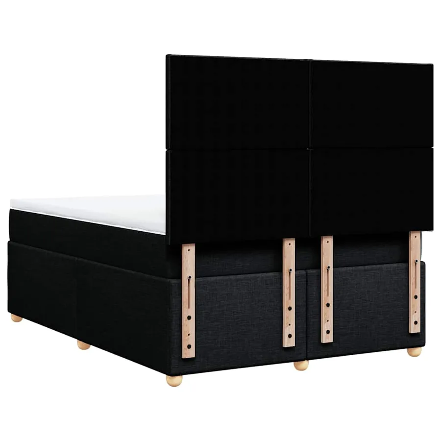 Sommier à lattes de lit avec matelas Noir 160x200 cm Tissu - 8