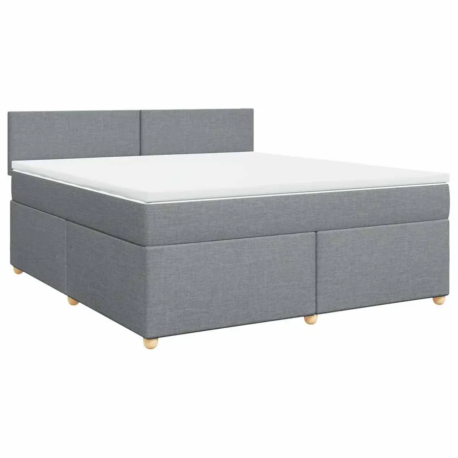 Sommier à lattes de lit avec matelas Gris clair 180x200cm Tissu - 3