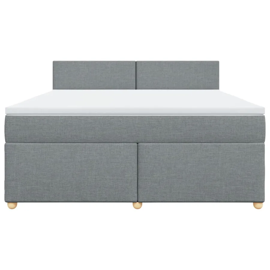 Sommier à lattes de lit avec matelas Gris clair 180x200cm Tissu - 6