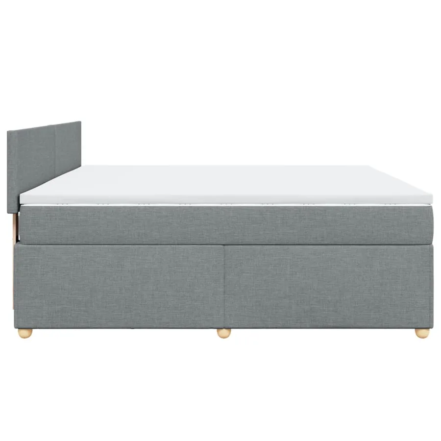 Sommier à lattes de lit avec matelas Gris clair 180x200cm Tissu - 7