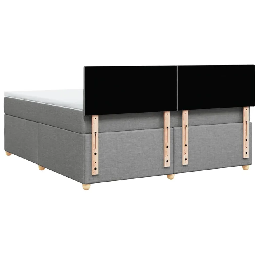 Sommier à lattes de lit avec matelas Gris clair 180x200cm Tissu - 8