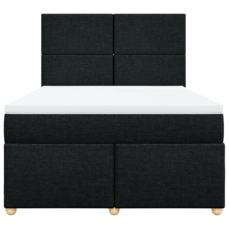 Sommier à lattes de lit avec matelas Noir 160x200 cm Tissu - 4