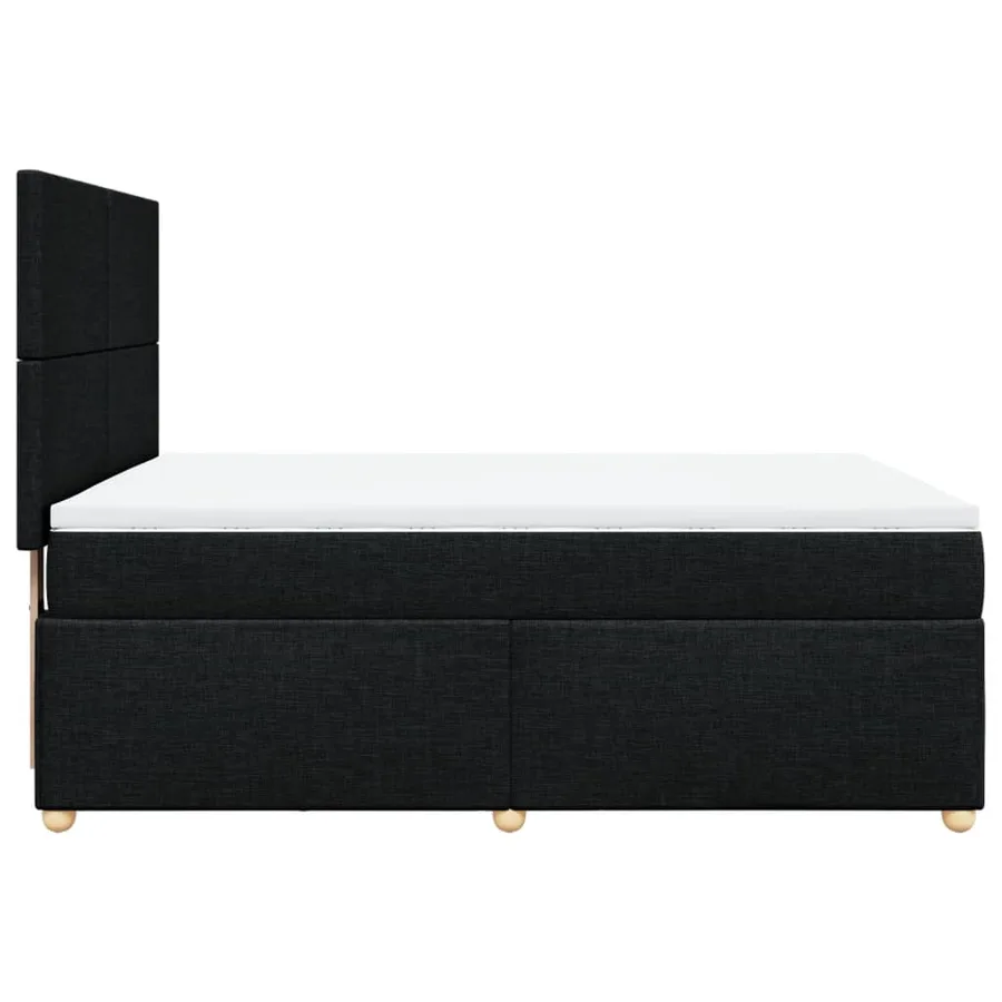 Sommier à lattes de lit avec matelas Noir 160x200 cm Tissu - 5