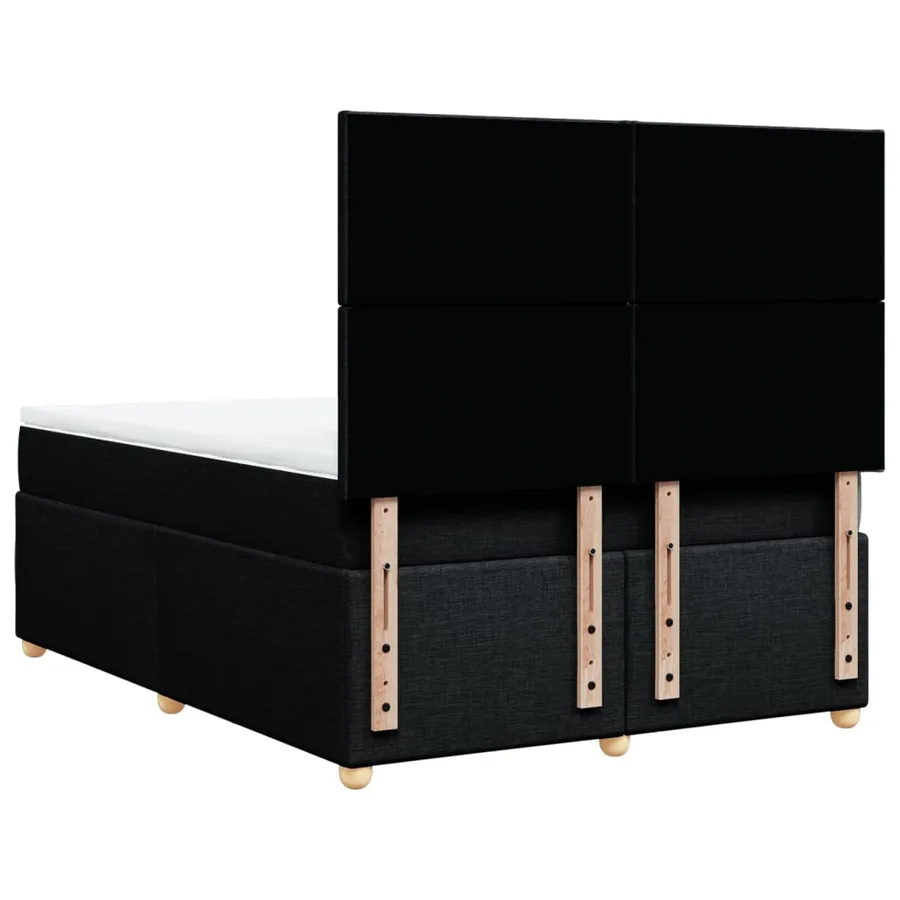Sommier à lattes de lit avec matelas Noir 160x200 cm Tissu - 6