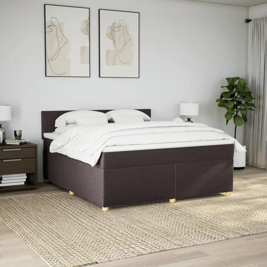 Sommier à lattes de lit avec matelas Marron foncé 180x200 cm - 3