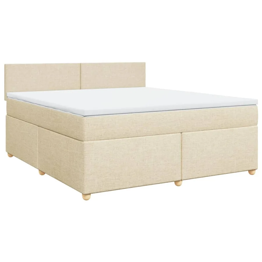 Sommier à lattes de lit avec matelas Crème 180x200 cm Tissu - 2
