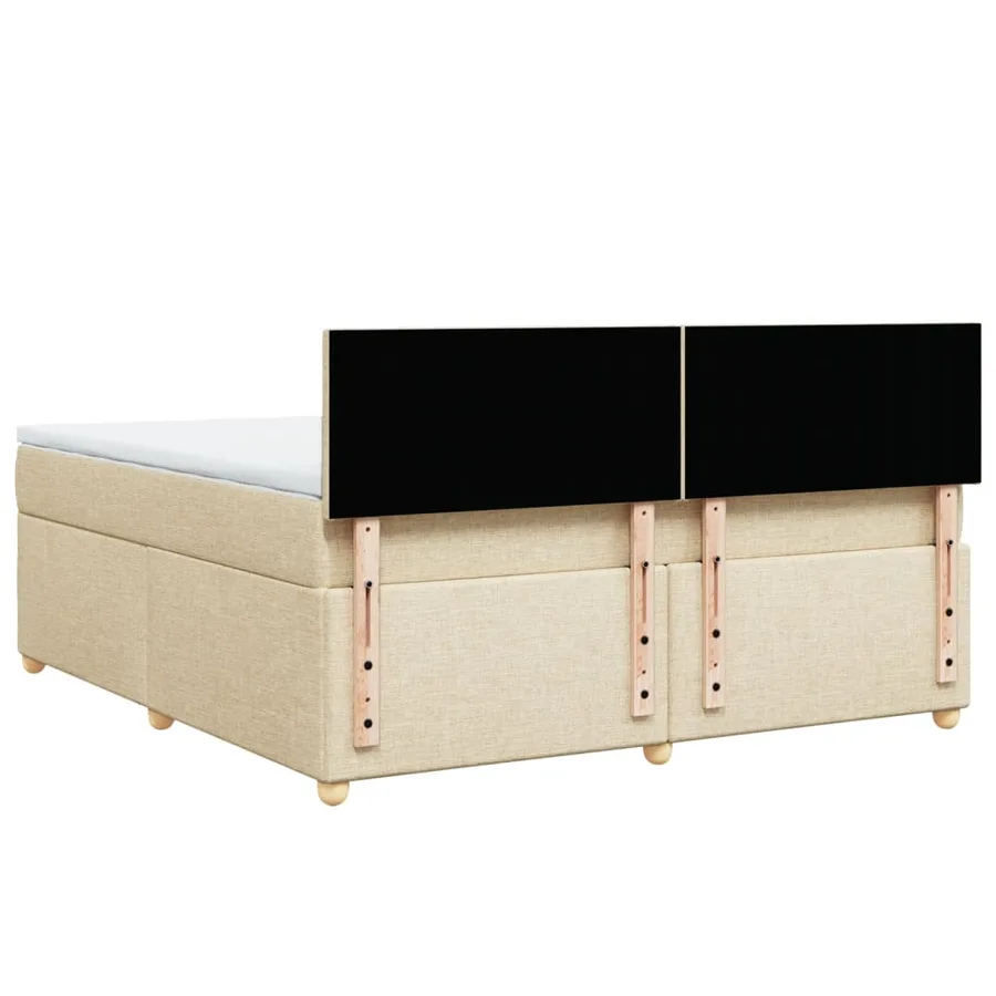 Sommier à lattes de lit avec matelas Crème 180x200 cm Tissu - 6