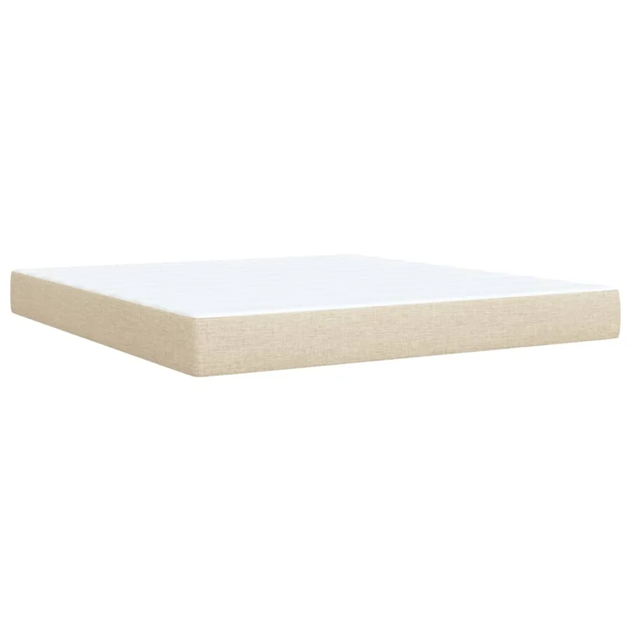 Sommier à lattes de lit avec matelas Crème 180x200 cm Tissu - 8