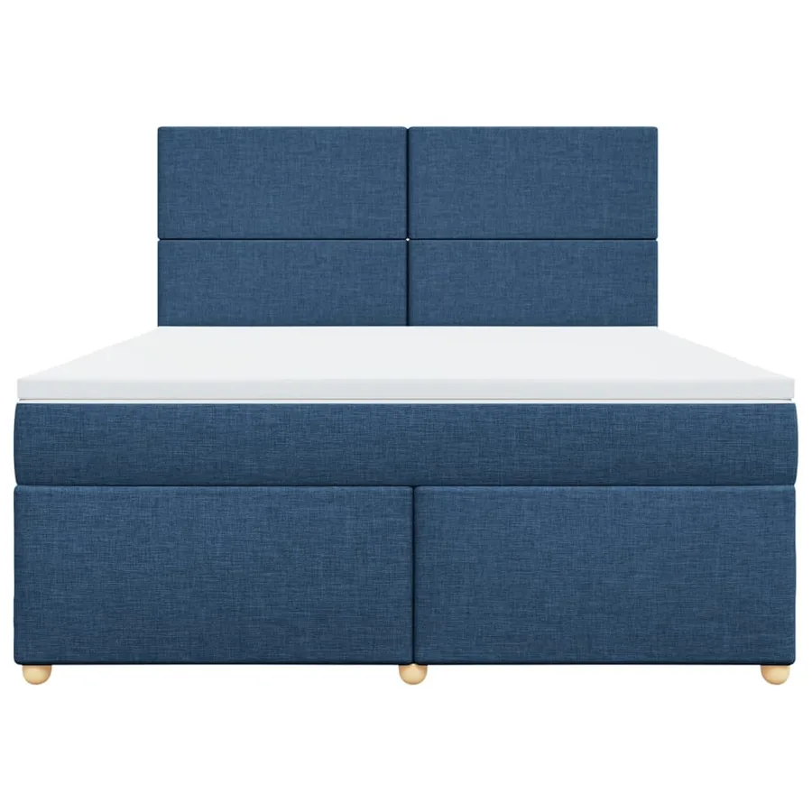 Sommier à lattes de lit avec matelas Bleu 180x200 cm Tissu - 4