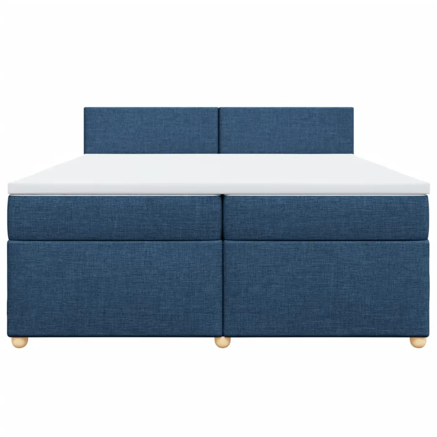 Sommier à lattes de lit avec matelas Bleu 200x200 cm Tissu - 6