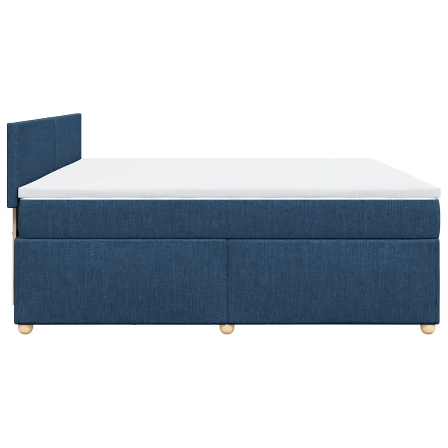 Sommier à lattes de lit avec matelas Bleu 200x200 cm Tissu - 7