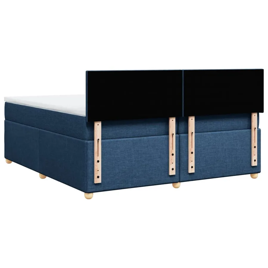 Sommier à lattes de lit avec matelas Bleu 200x200 cm Tissu - 8