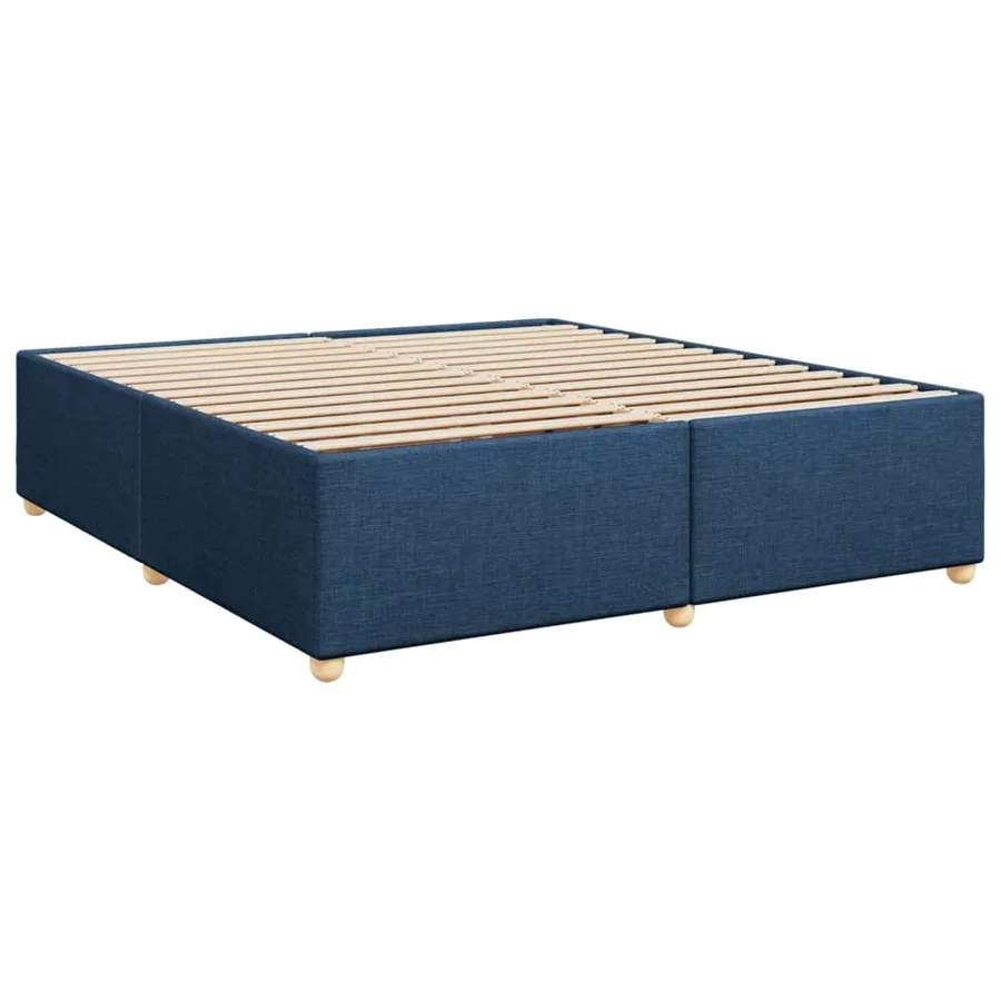 Sommier à lattes de lit avec matelas Bleu 200x200 cm Tissu - 9