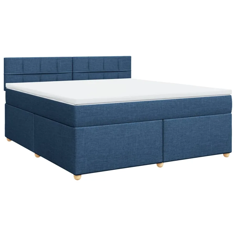 Sommier à lattes de lit avec matelas Bleu 180x200 cm Tissu - 3