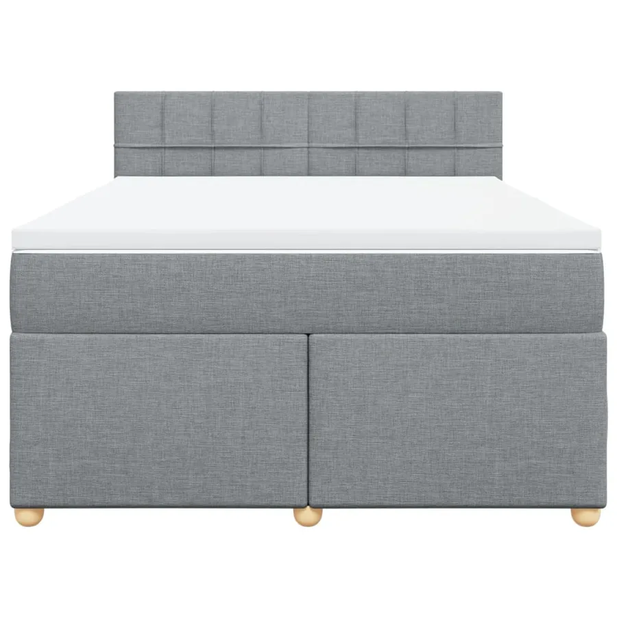 Sommier à lattes de lit avec matelas Gris clair 160x200cm Tissu - 6