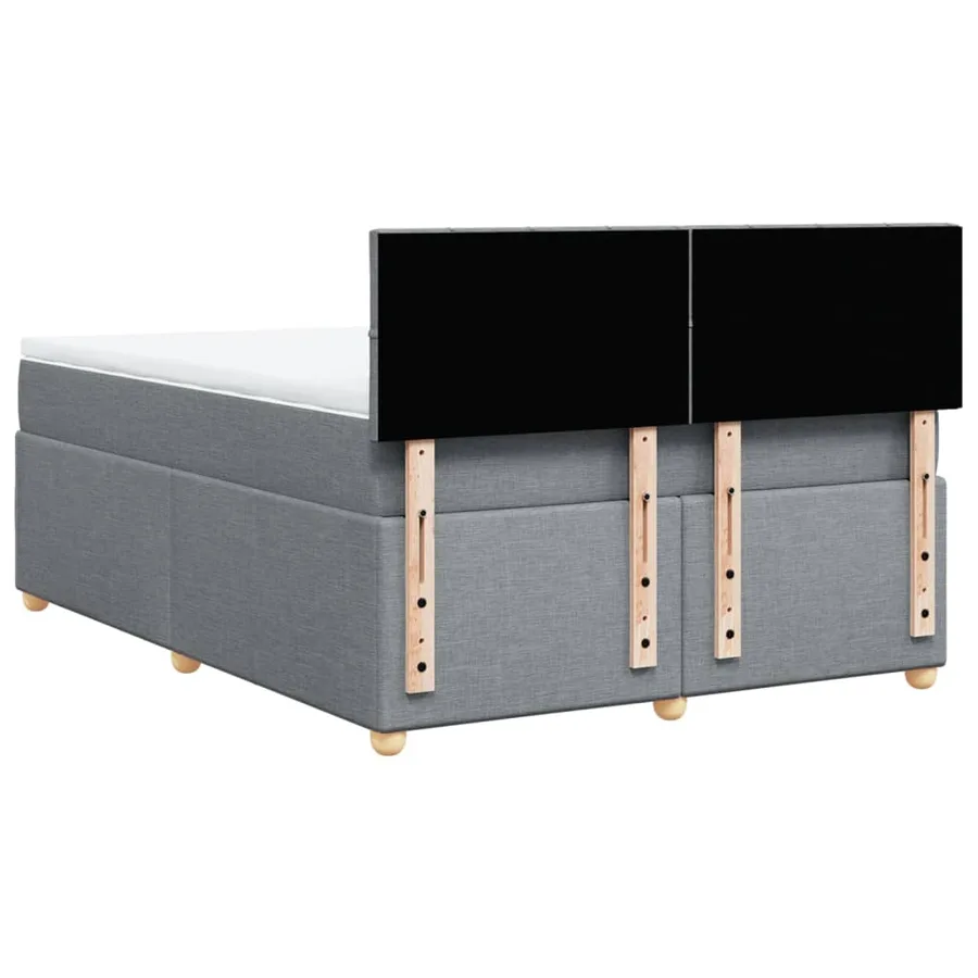 Sommier à lattes de lit avec matelas Gris clair 160x200cm Tissu - 8