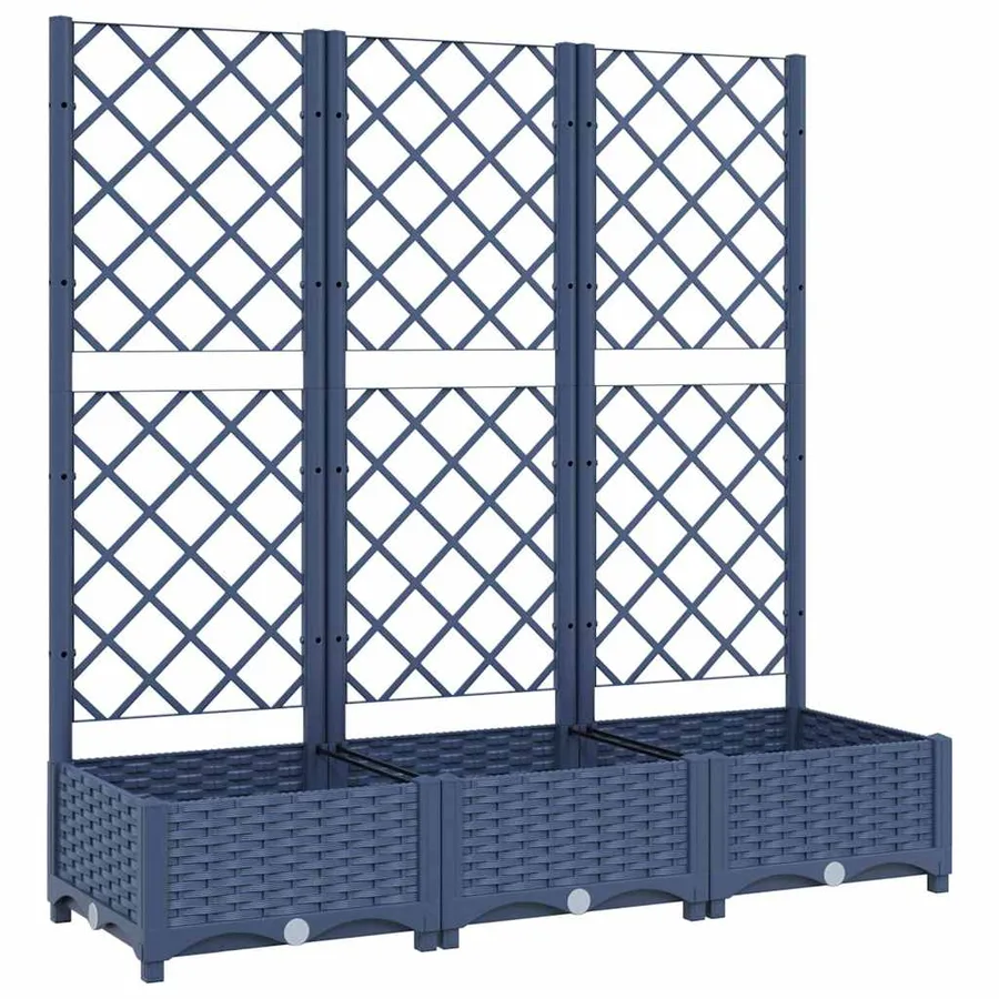 Planter with Trellis Blue Grey 120x40x121.5 cm PP - 2