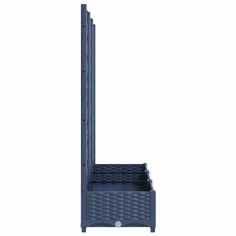 Planter with Trellis Blue Grey 120x40x121.5 cm PP - 5