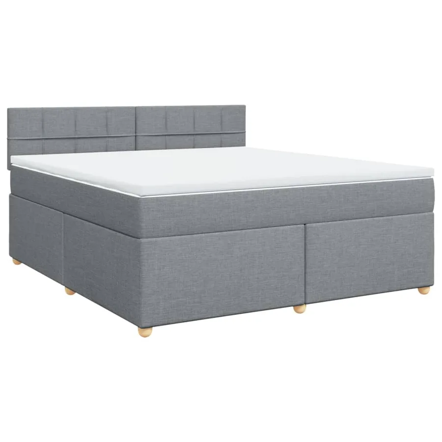 Sommier à lattes de lit avec matelas Gris clair 180x200cm Tissu - 3