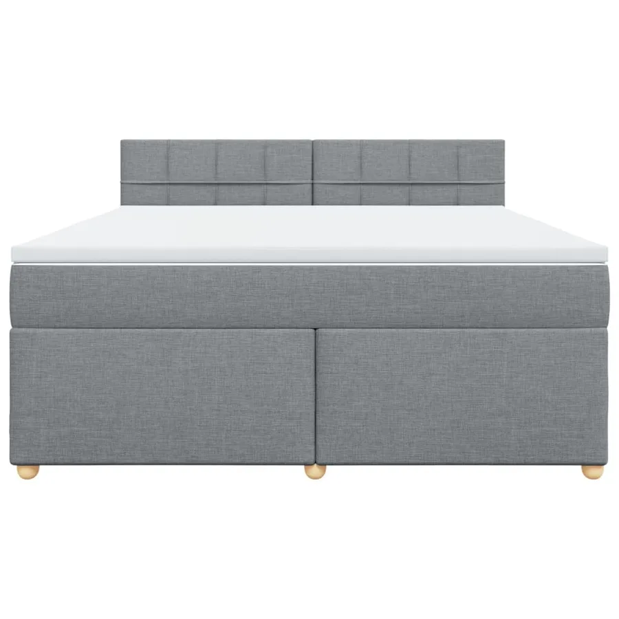 Sommier à lattes de lit avec matelas Gris clair 180x200cm Tissu - 6